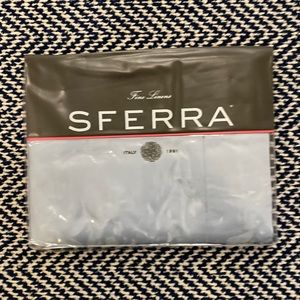 SFERRA Fiona 3200 King Flat bed sheet NEW 100% Egyptian Cotton Dusty Blue